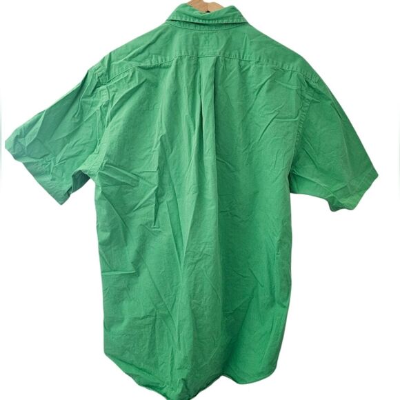 Ralph Lauren Button Up Short Sleeve Classic Fit Preppy Shirt Green Men's Sz L - Picture 2 of 10